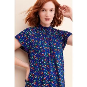 Modcloth Apple Picking Flutter Sleeve Blouse Large